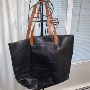 Madewell leather transport tote